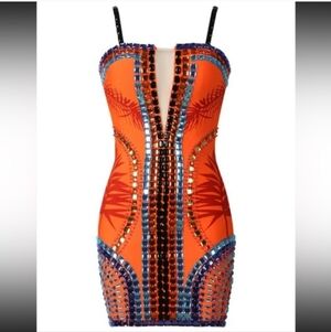 Rhinestone Embellished Bodycon Bandage Dress